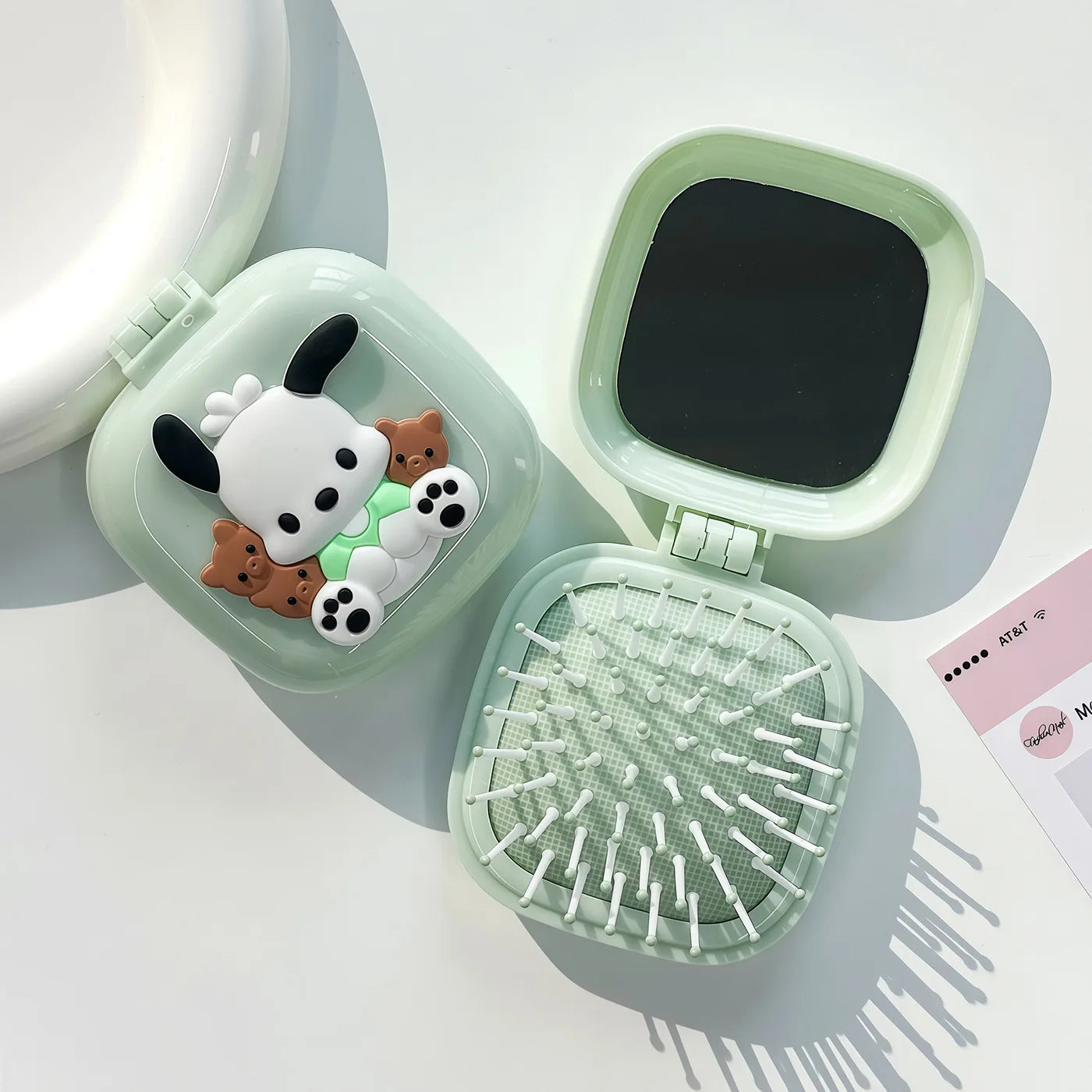Cute Hello Kitty Black Air-cushion Comb 2-in-1 Mini Mirror Qme 13
