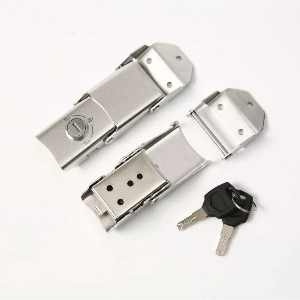Detachable Stainless Steel Buckle Lock Hardware Motorcycle Trunk Lock Hinge Lock 2 Keys Qme
