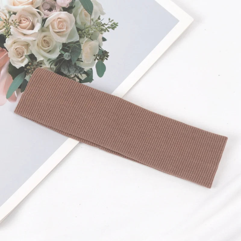 Unisex Headband Sports Elastic Running Hair Bands Yoga Hairband Women Qme Brown