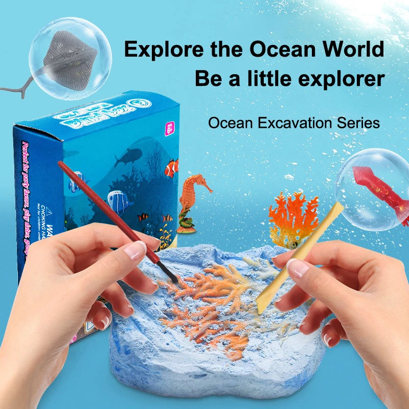Educational Handmade Toys Ocean Animal Gemstone Dig Kid Qme