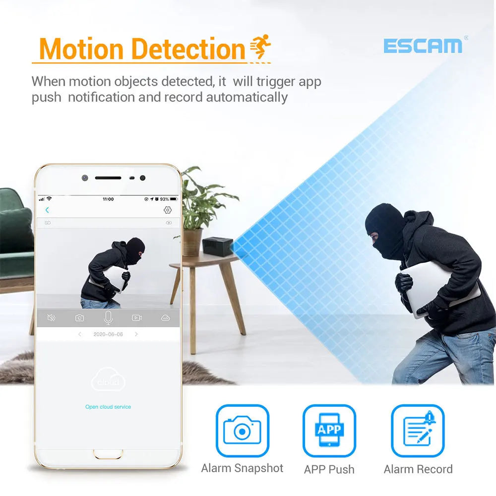 ESCAM G17 1080P Mini Wifi Camera Small Rechargeable Battery Powered Wireless CCTV Security Surveillance Camera Night Vision Cam Qme