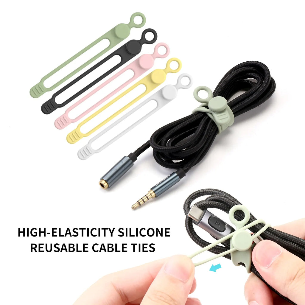 Silicone Cable Ties,Cord Organizer,Cable Straps,Reusable Cord Ties,Travel Cable Organizer ,Cute Elastic Tie, Wire Ties Qme