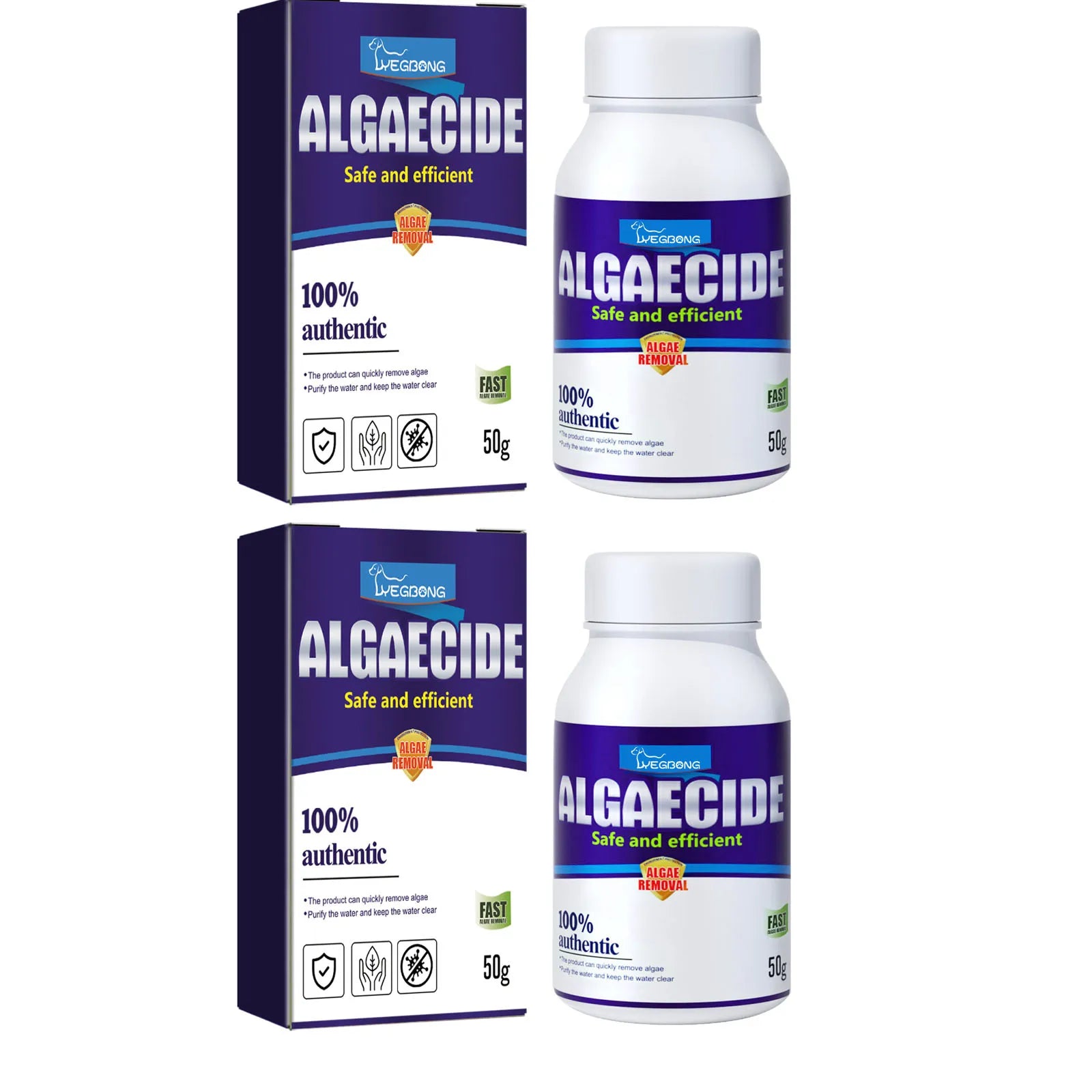 YEGBONG Algae Removal Agent Effectively Remove Algae Purify Water Quality Prevent Water Pollution Fish Tank Algae Removing Moss Qme 2 X 50g Boxed
