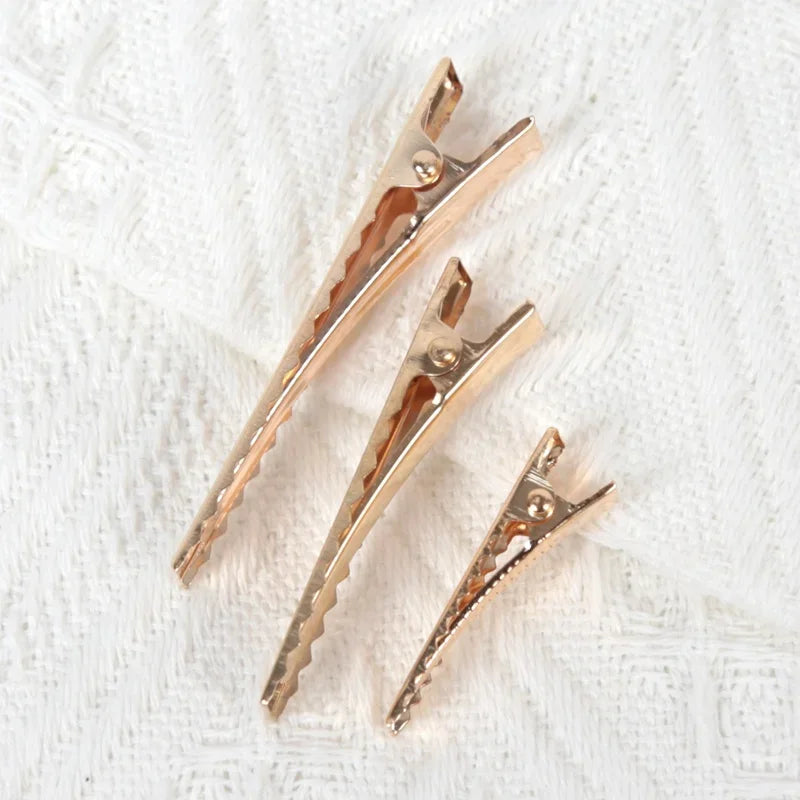 Hair Alligator Metal Clips Duckbill Blank Setting Base DIY Hairpins Qme