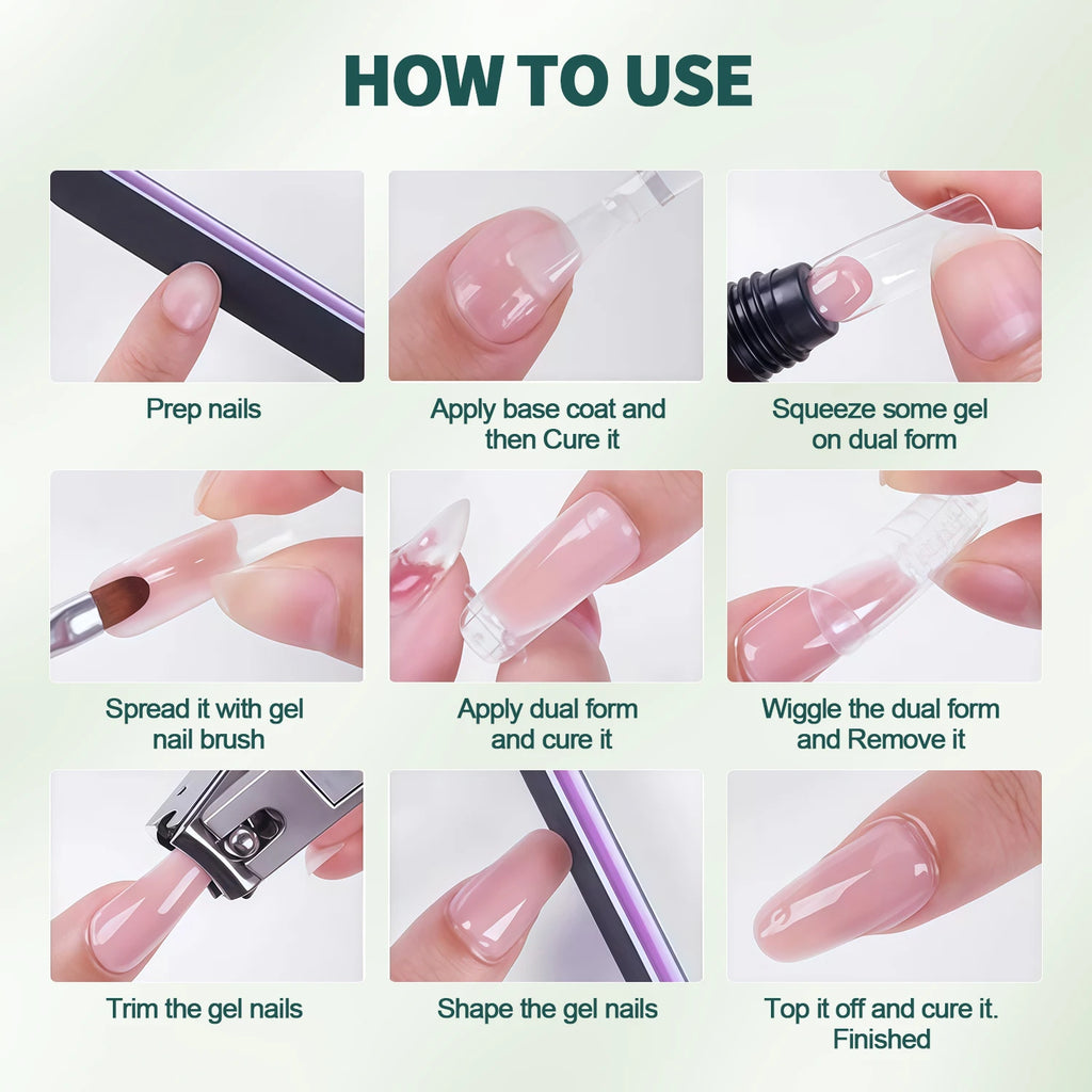 Nailpop Crystal Poly Nail Gel 6 Colors Builder Nails Extension Quick Qme