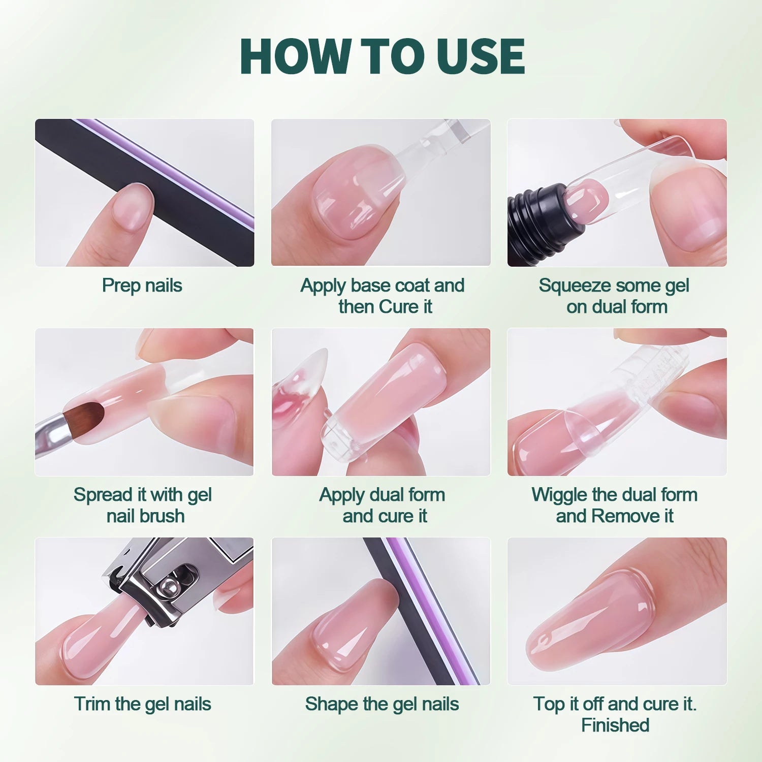 Nailpop Crystal Poly Nail Gel 6 Colors Builder Nails Extension Quick Qme