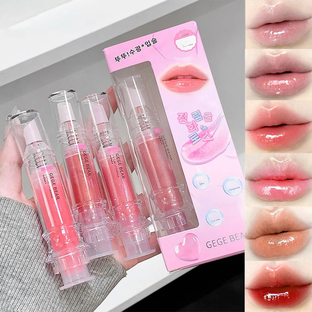 Gege Bear Lip Essence Gloss Autumn Winter Mirrored Hydrating Serum Qme