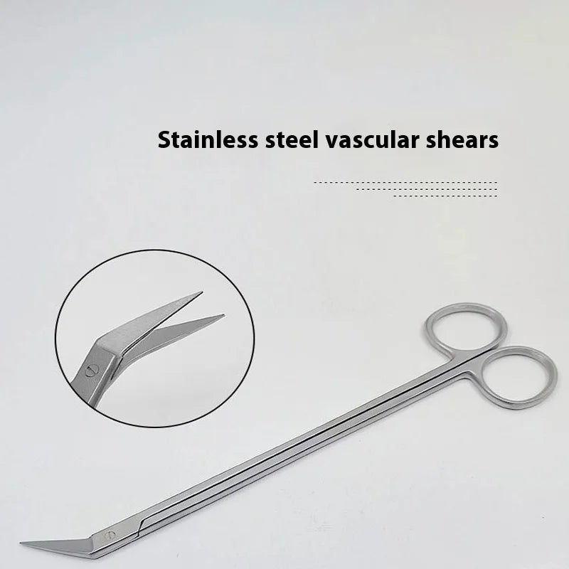 Stainless Steel Vascular Scissors 45 Angle Pointed Long Qme