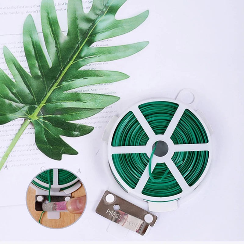 ^100M Garden Flexible Binding Wire Plant Ties Iron Wires Support Fixed Climbing Plants Line Creeper Vegetable Stabilization Tie Qme