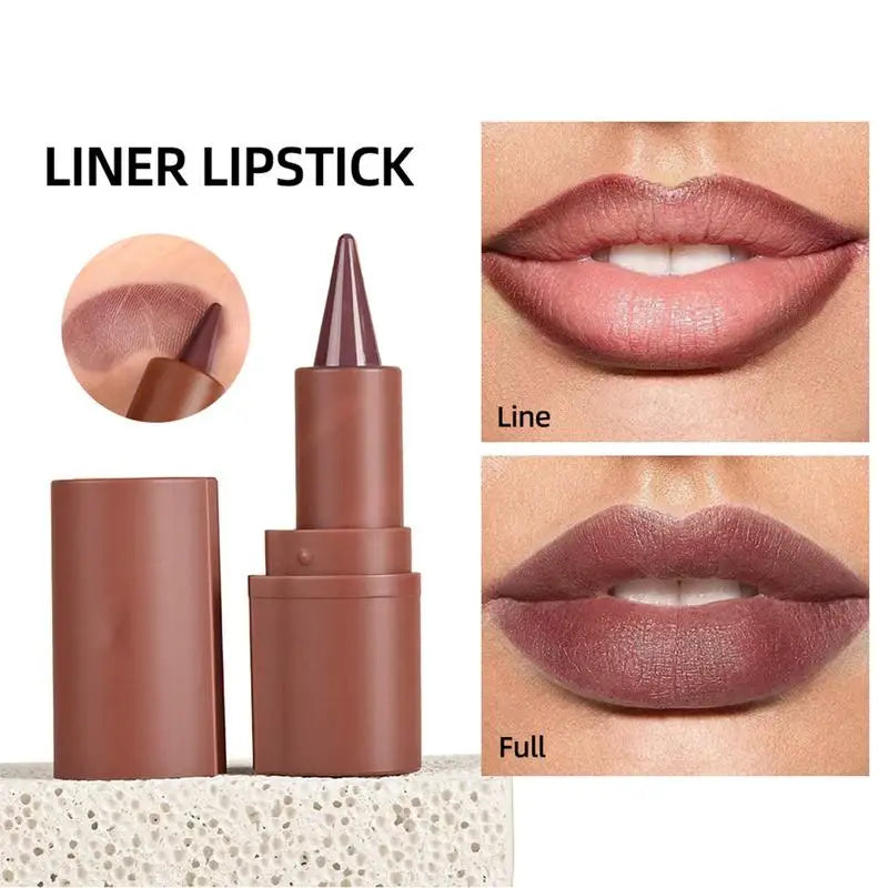 Pointed Lip Liner Slim Pencil Nude Brown Lipstick Matte Smooth Qme