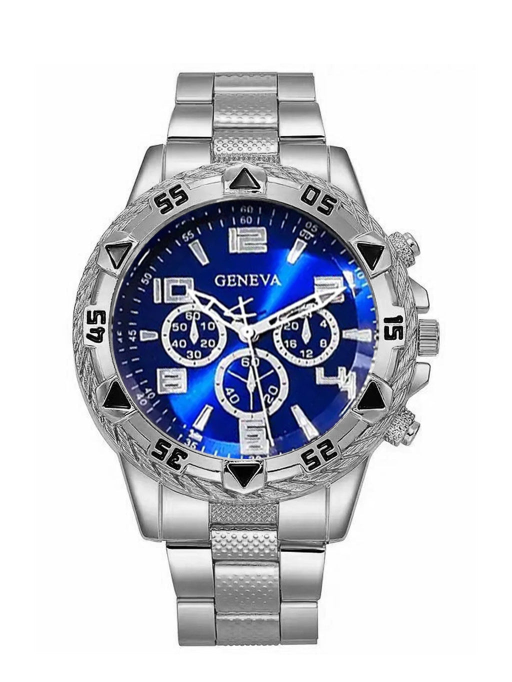 Casual Men's Quartz Watch And Diamond Embedded Cuban Bracelet Necklace Set for Daily Use Birthday Gift without Box Qme