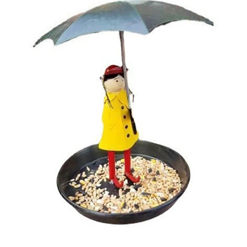 Hanging Bird Feeders For Outdoors Girl And Umbrella Hummingbird Feeder Tray Outside For Bird Bath Garden Decor Yard Decorations. Qme