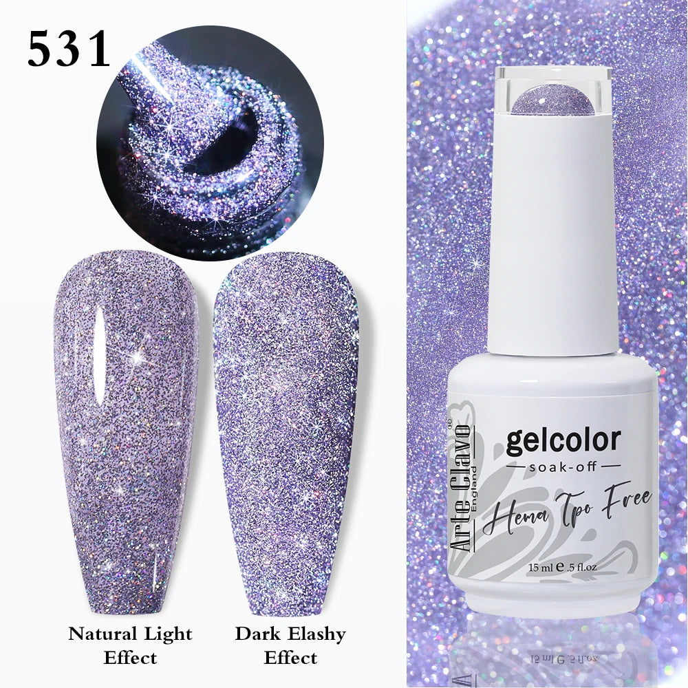 Arte Clavo Crystal Crushed Diamond Pink Blue Gel Nail Polish 2026