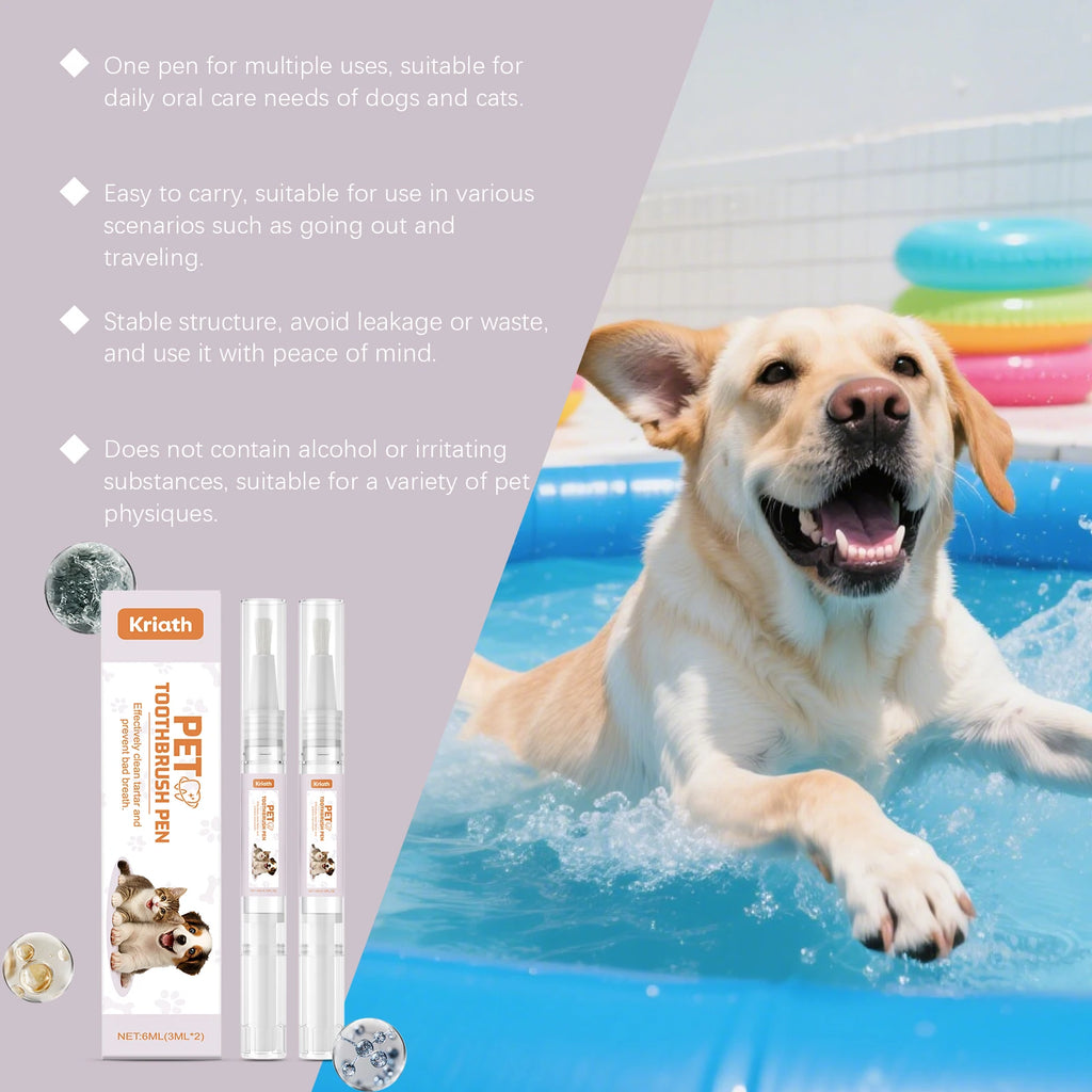 Pet Toothbrush Pen Thoroughly Cleaning Pet's Mouth Reduce Dental Plaque Accumulation Eliminate Oral Odors Pet Teeth Cleaning Pen Qme