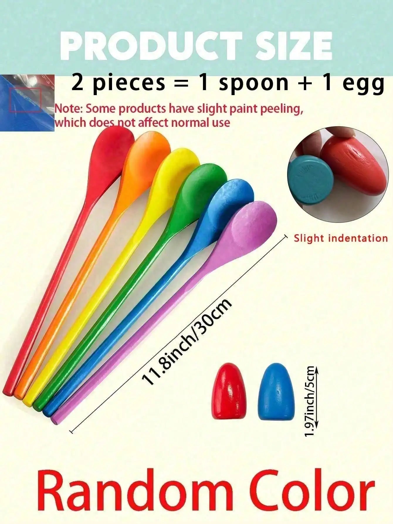 Egg Spoon Racing Game Wooden Balance Relay Race Easter Hunt Qme