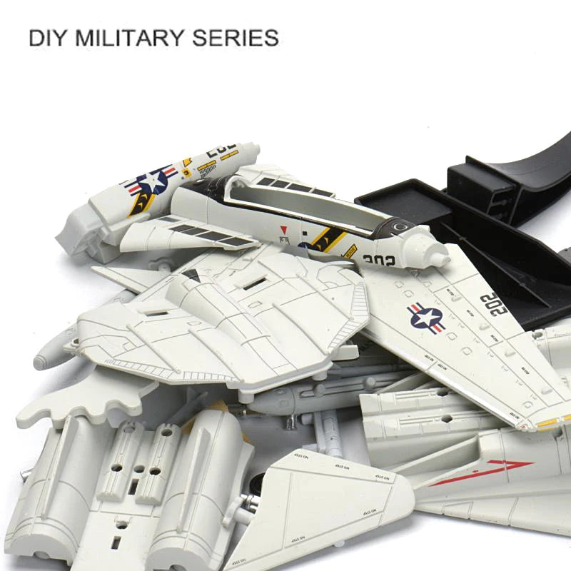 1 72 Scale F-14 Tomcat Fighter Jet Model White Black ABS Plastic Qme