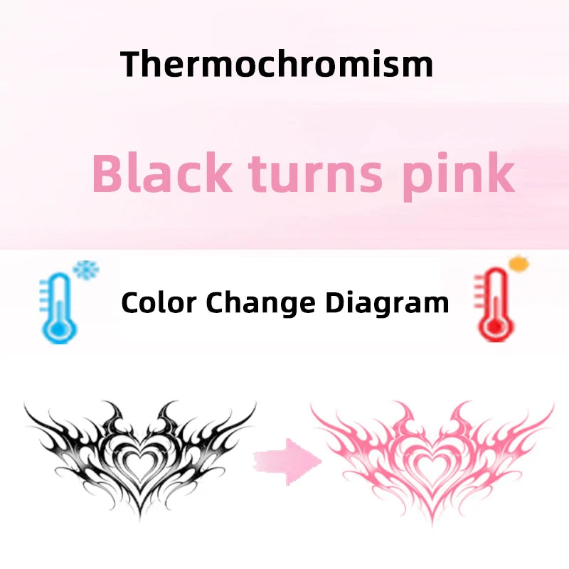 Sexy and charming body temperature-changing tattoo sticker, waterproof and sweatproof, realistic tattoo on the abdomen and chest Qme