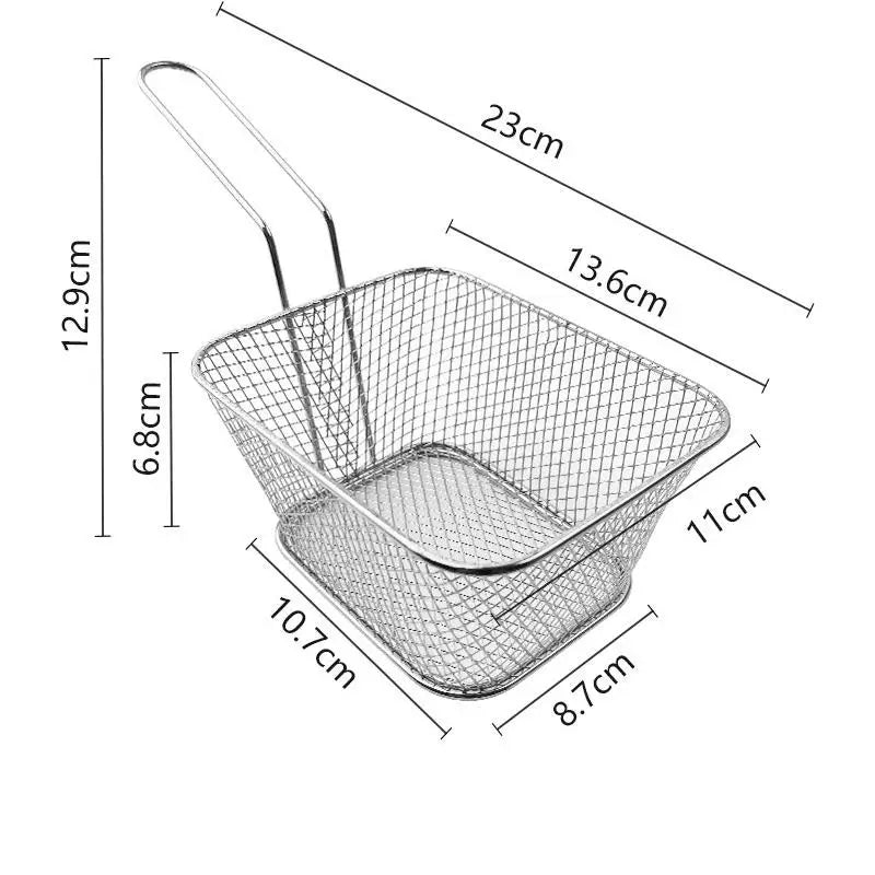 Fries Basket Portable Stainless Steel Chips Mini Frying Strainer Qme L4