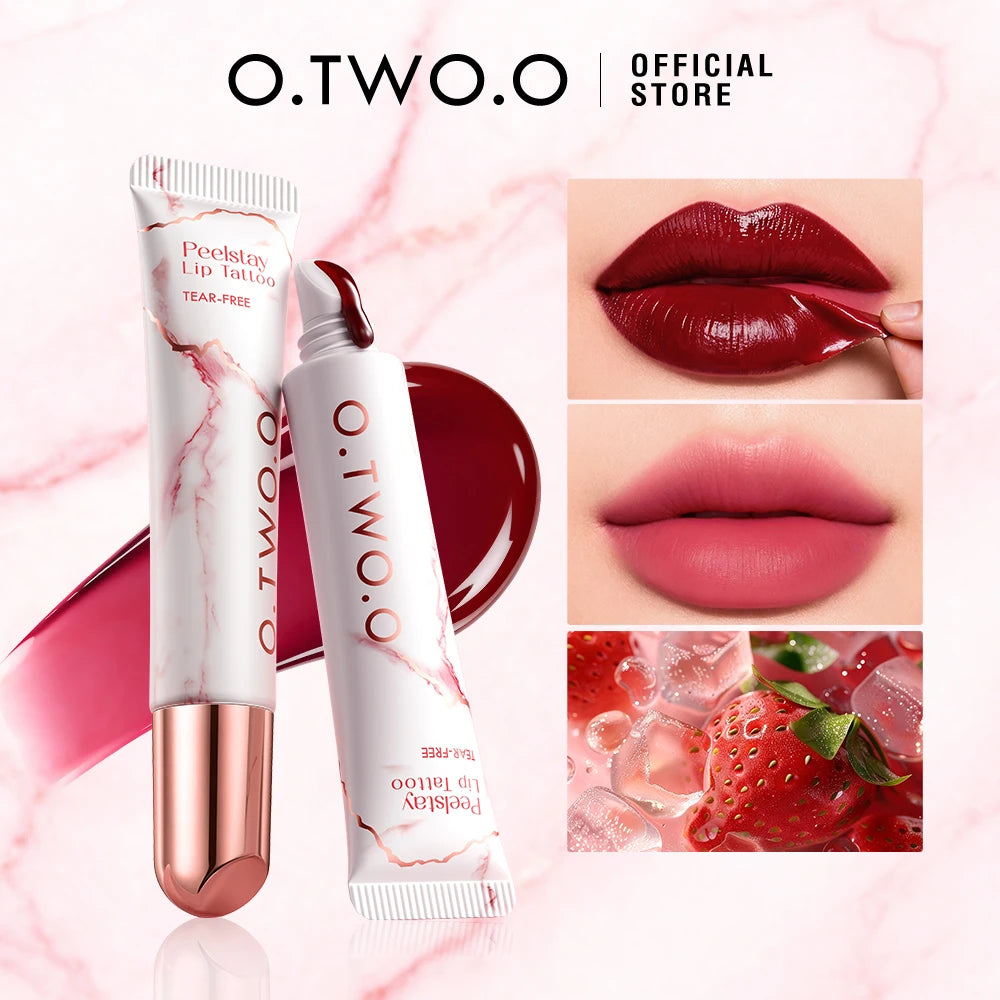 O TWO Peel-off Lip Stain Lipstick 48H Color-lock Highly Pigmented Qme