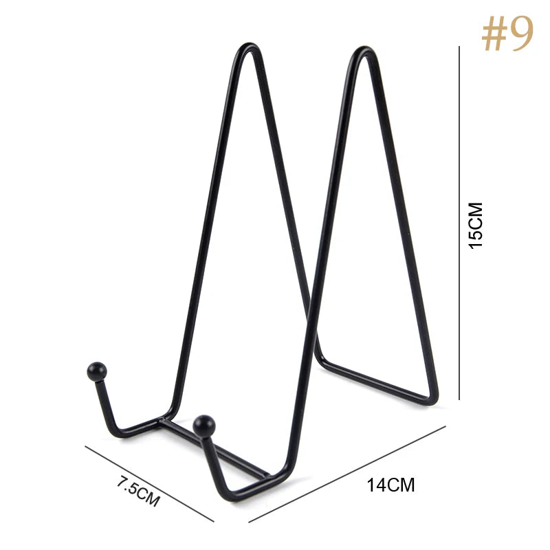 Iron Photo Frame Stand Easel Support Ceramic Disc Studio Album Qme 9