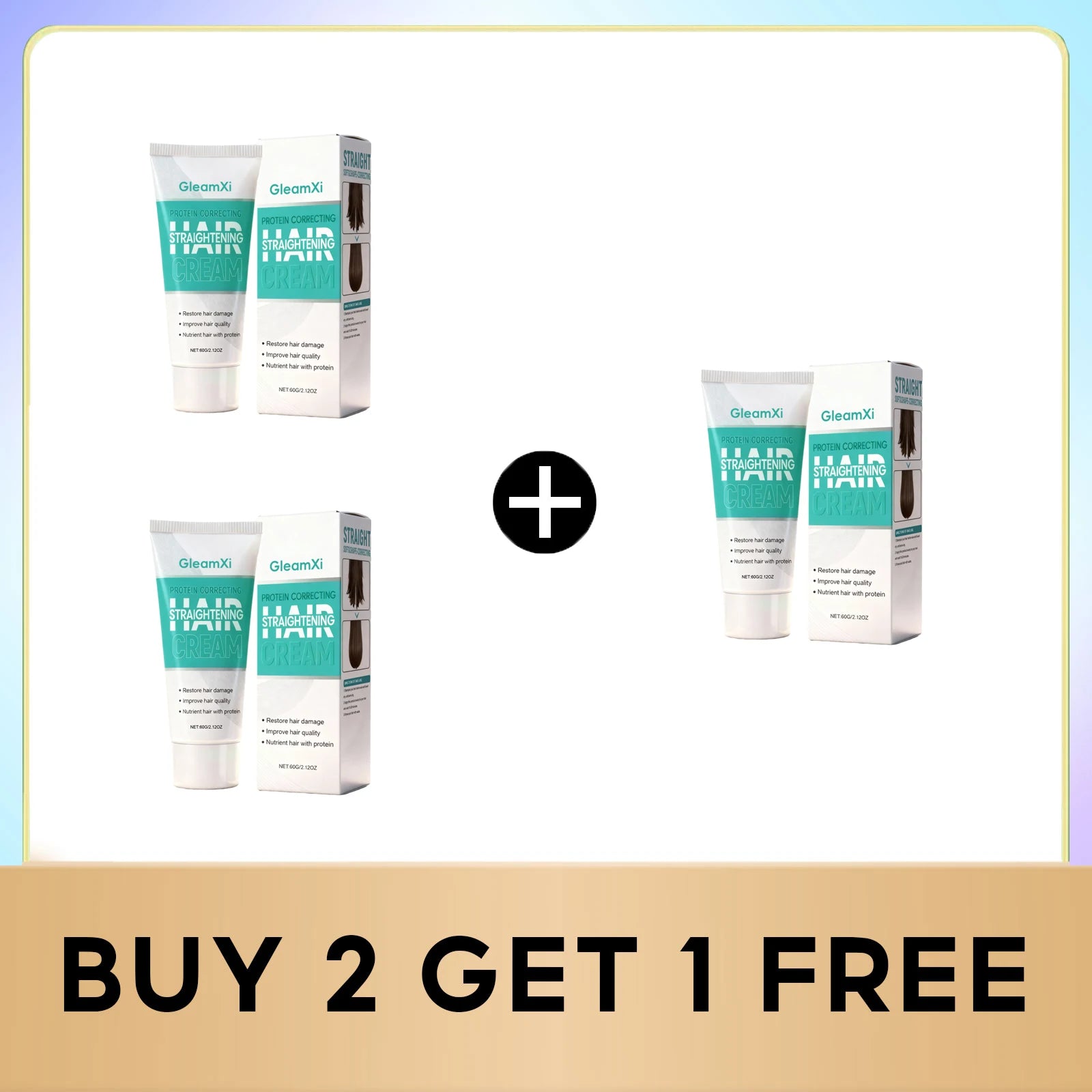 Hair Straightening Cream Nourish Dry Damaged Protein Correction Qme Buy 2 get 1 free