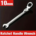 10mm professional grade chrome vanadium steel ratchet wrench - double-ended reversible design for automotive hand tools Qme 1pc