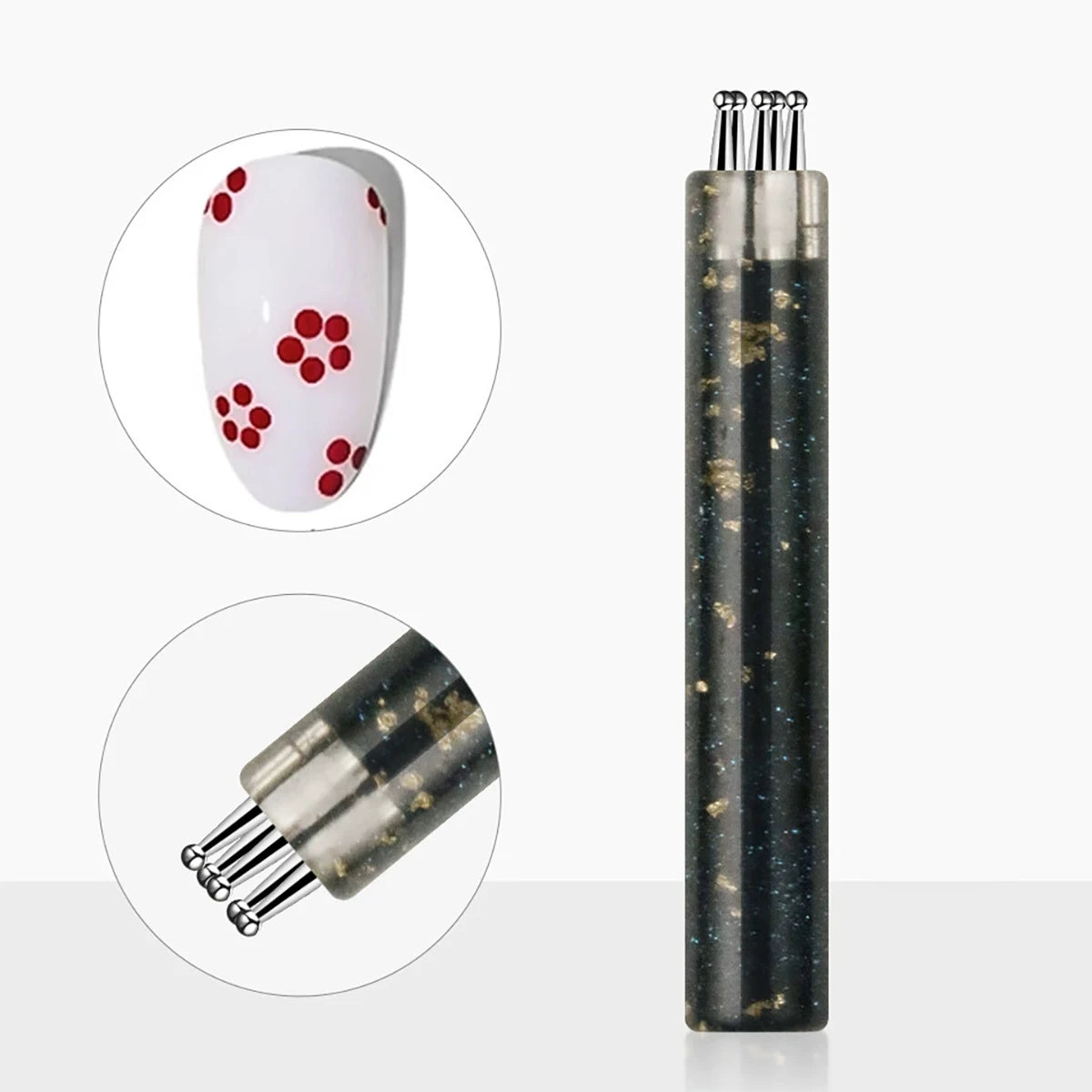 Bright Simple Quick Flower Painting Dotting Nail Art Tool Penneed Doh Qme black