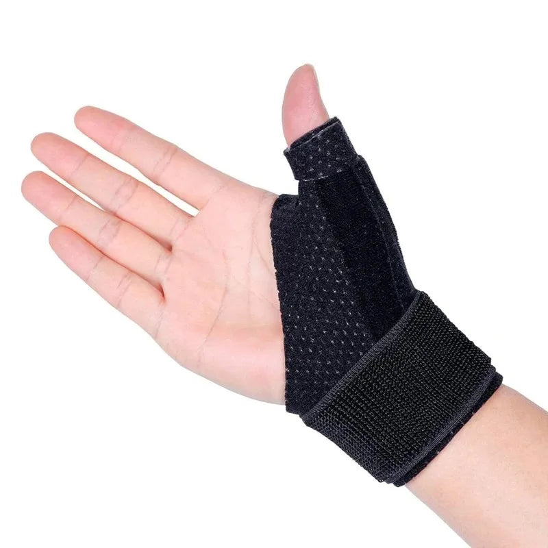 2PCS Adjustable Elastic Magic Tape Thumb Support Glove Breathable Wrist Brace for Tendonitis Pain Relief Qme