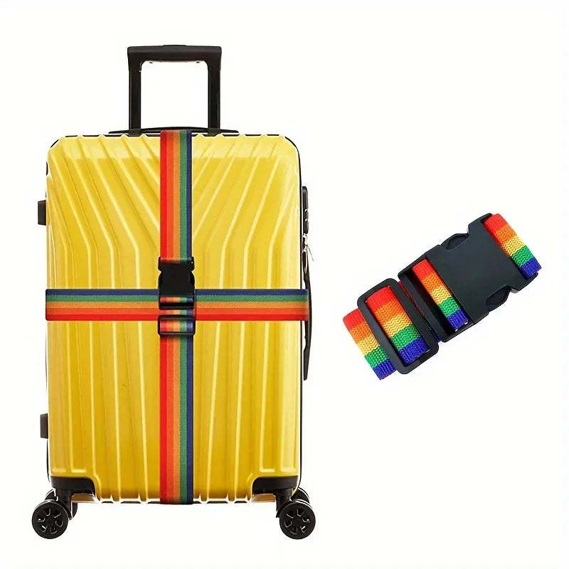 1 Pack Adjustable Luggage Strap, Suitcase Belt, Bright Color Travel Packing Strap With Quick Release Buckle Qme