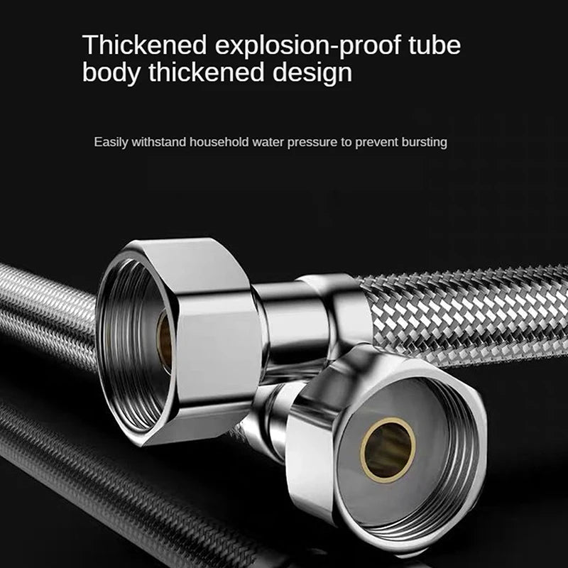 Stainless Steel Braided Tubing High-Pressure Thickened Hot And Cold Water Inlet Pipe Qme