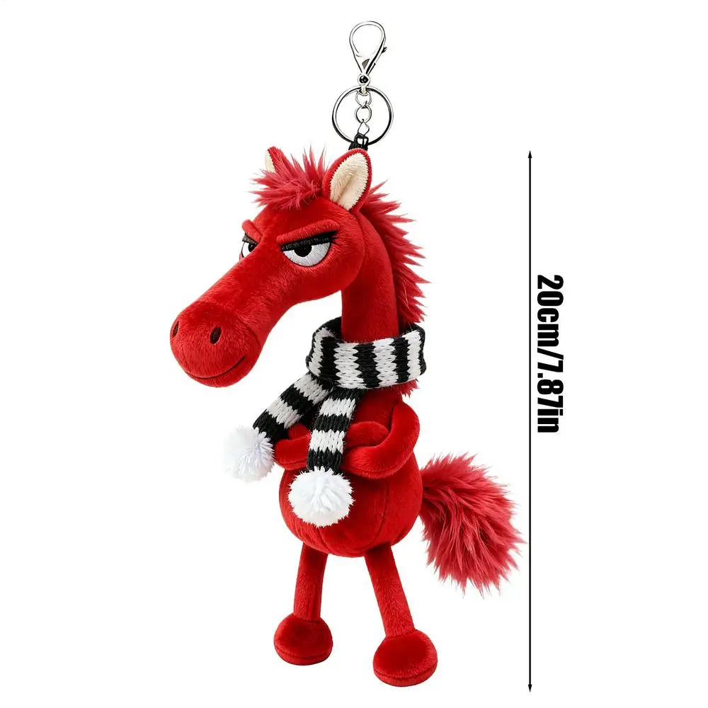 Plush Keychains Fashion 2026 Year Of The Horse Plush Keyring Horse Keyring Backpack Pendant for Men Women Boys Girls Youth Teens Qme Red