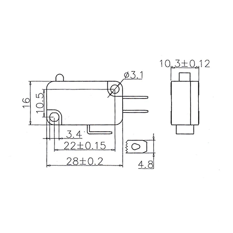 2PCS KW7-0-A Water Heater Limiter Micro Limit Switch 16A AC125V/250V Silver Contact Reset Part. Qme