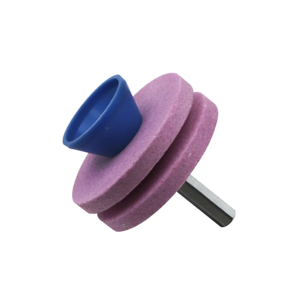 Lawn Mower Blade Sharpener Grinding Wheel Drill Bit 7mm Shaft Multilayer Abrasive Stone for Garden Scythe Axe Knife Sharpening Qme