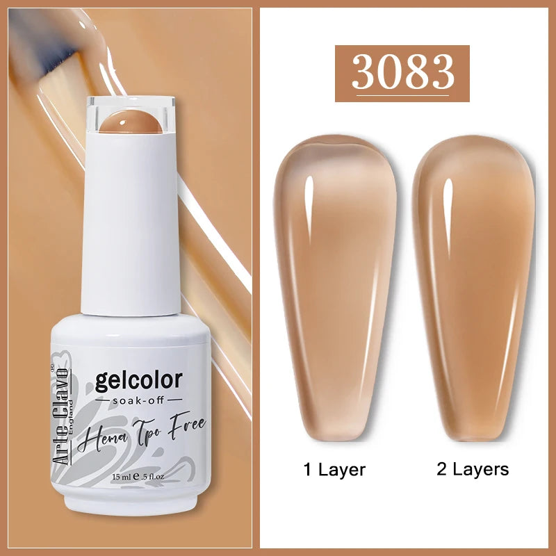 Arte Clavo Jelly Transparent Gel Nail Polish Summer Nude Pink Semi