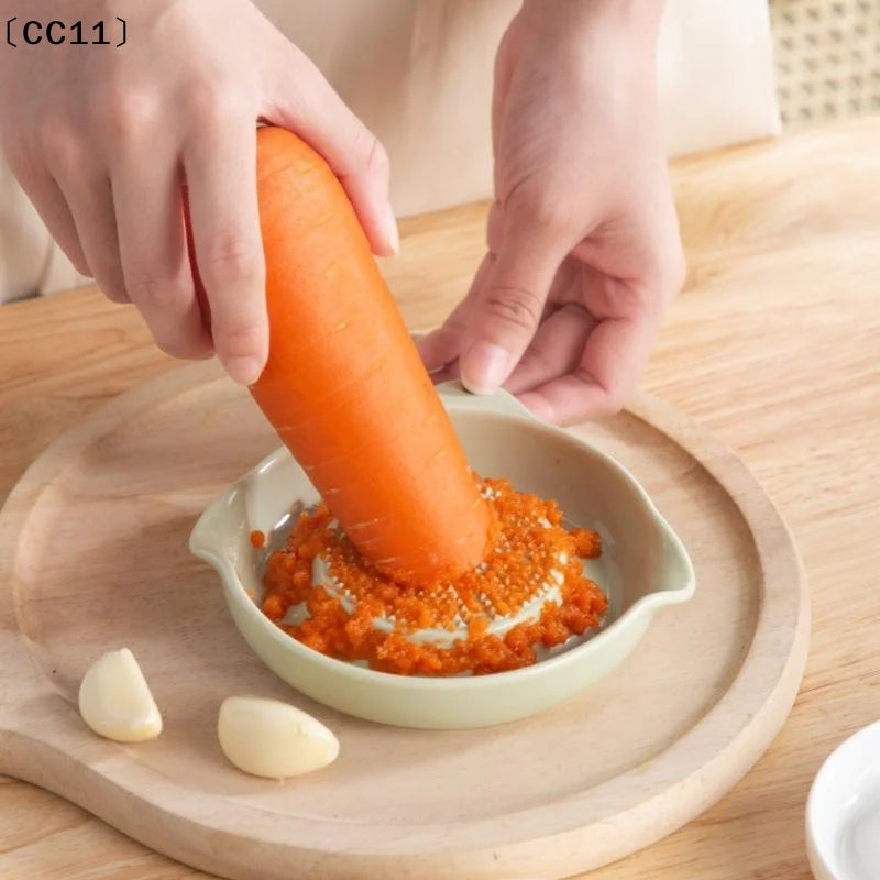 Ceramic Garlic Grater Plate Porcelain Ginger Wasabi Grinder Spout Qme