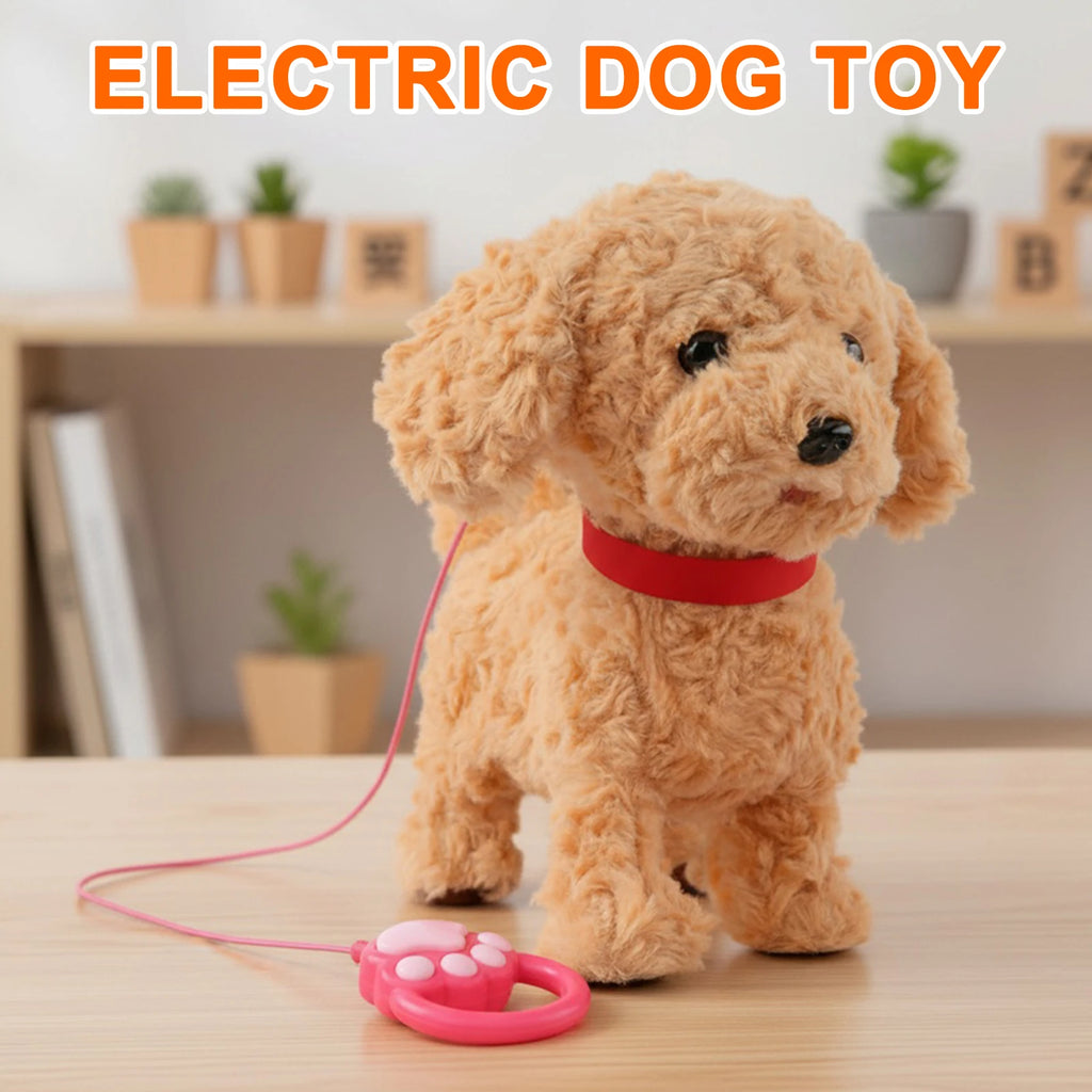 Interactive Robot Puppy Dog Toy Realistic AI Pet Electronic Soft Plush Stuffed Animal Toy for Barking And Walking Kids Gifts Qme