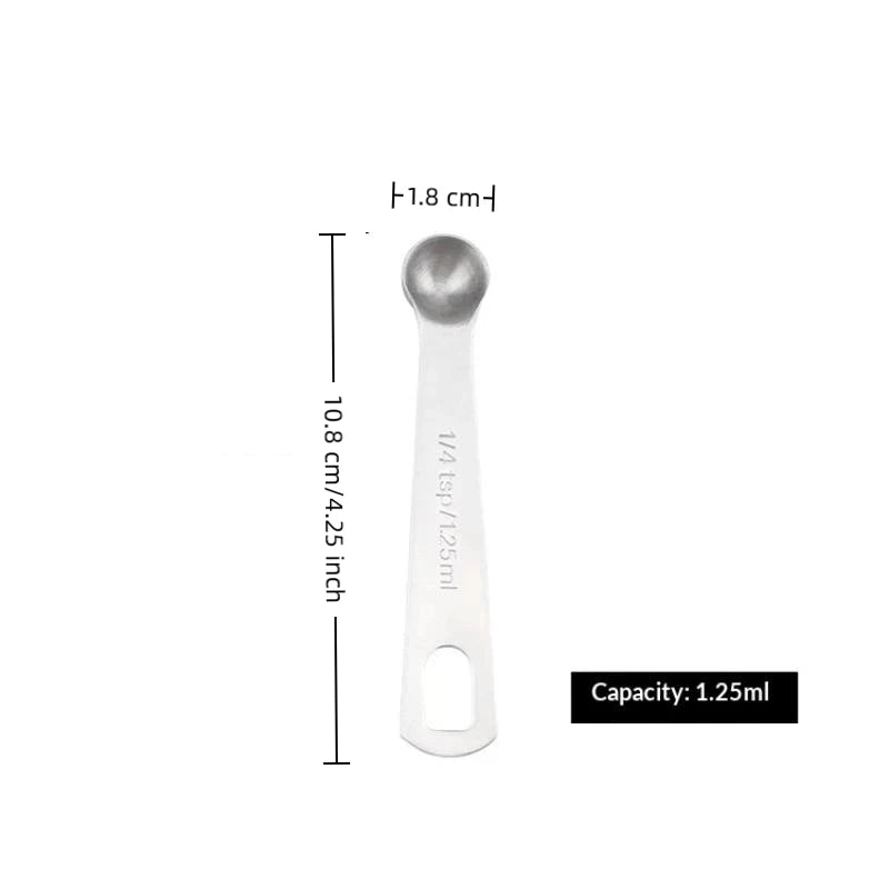 Stainless Steel Measuring Spoon 1 5 Scale Ruler Kitchen Cooking Qme 125ml
