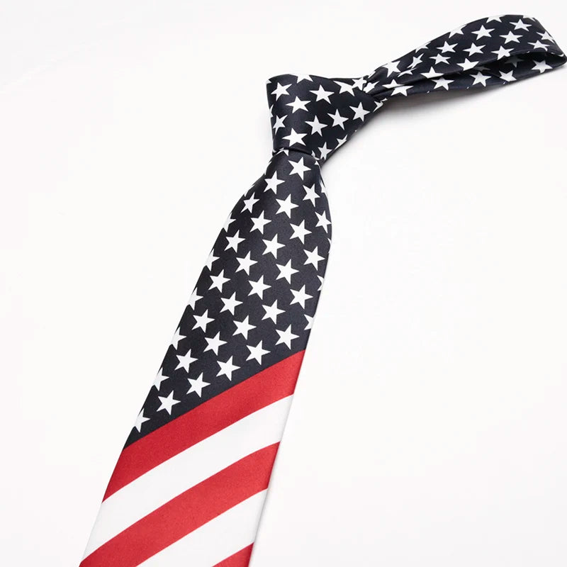 Necktie Fashion Classic American/USA Tie Flag Print Casual Women Ties Men Party Wedding Neckwear Cravate Business Party Ties Qme