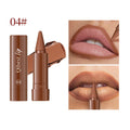 QIBEST Tapered Gradient Lipliner Long Lasting Matte Nude Brown Red Lipstick Waterproof Contouring Tint Lipliner Makeup Lip Stain Qme 04