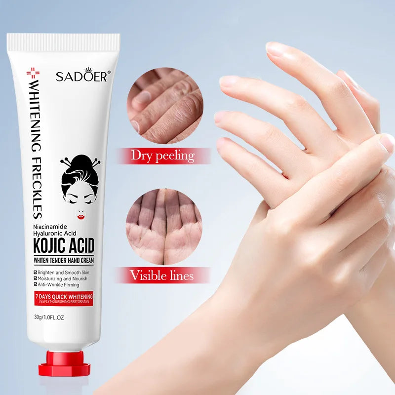 Kojic Acid Hand Cream Dry Cracked Hands Hydrating Moisturizing Qme