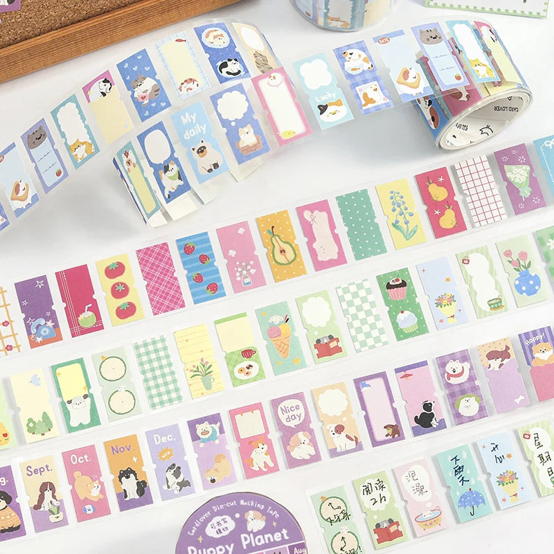 30mm X 3m Die-Cutting Tape Aesthetic Decorative Stickers Art Masking Tape for Journal Scrapbooking Handmade Label Qme All 30mm X 3m