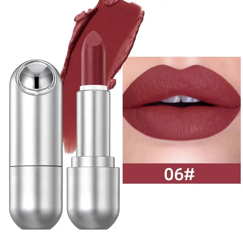 Waterproof Nude Matte Lipstick Non-stick Velvet Lips Liner Pencil Woman Makeup Velvet Rose Red Brown Lip Nude Lasting Lipstick Qme