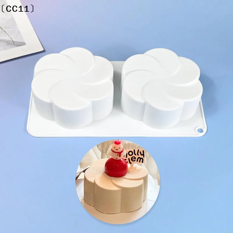 Fan-shaped Flower Silicone Molds Pudding Chocolate Mousse Mould Qme