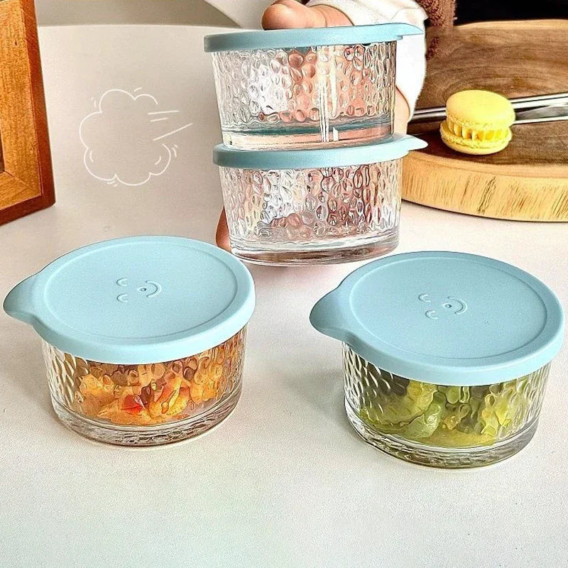 1/3PCS 200ML Glass Storage Jars Transparent Thicken Glass Storage Containers Multifunction Fresh-keeping Mini Clear Jars Kitchen Qme