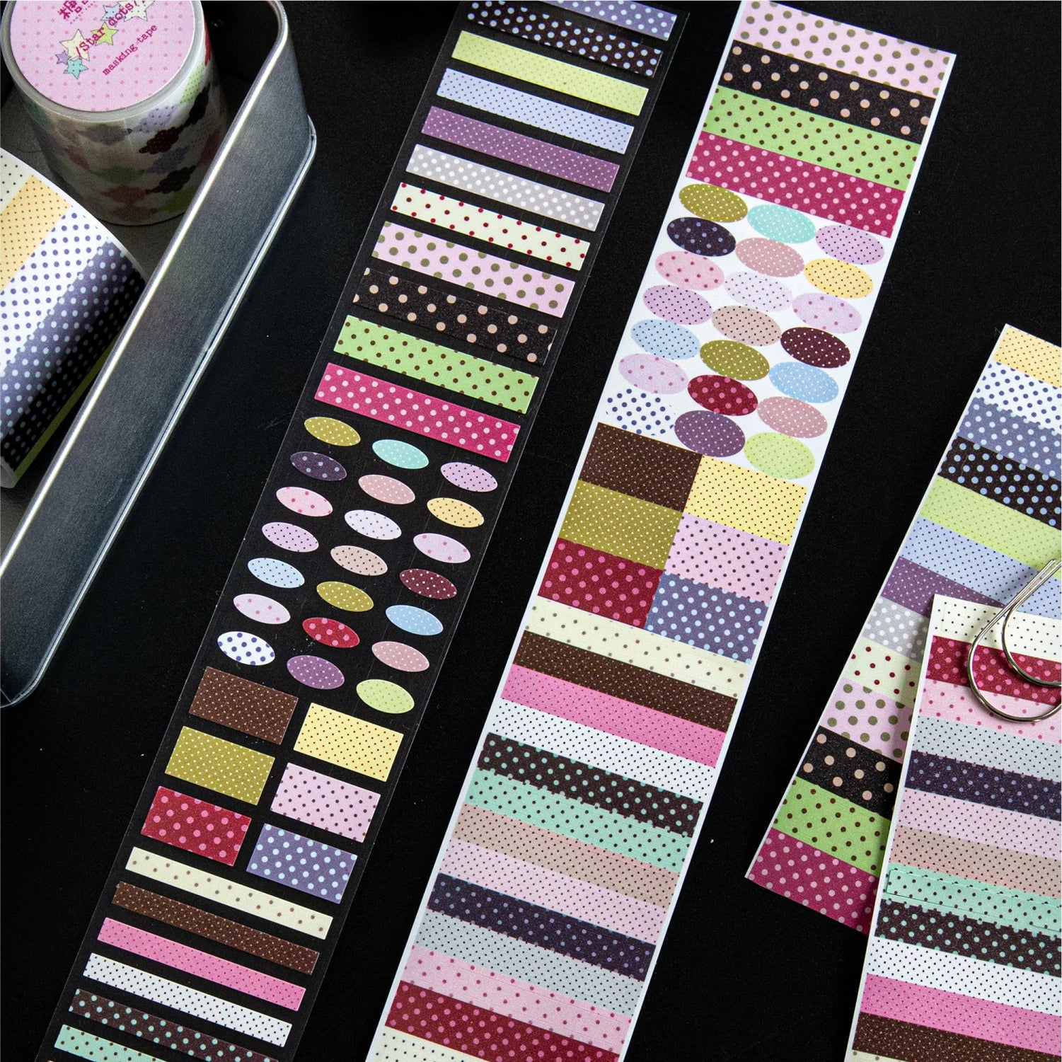 Kawaii 50mm*2m Wave Point Control Series Masking Tapes for DIY Collage Scrapbooking School Stationery Creative Journal Label Qme