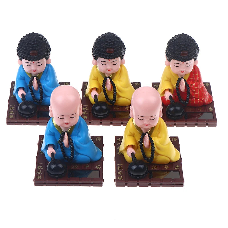 Little Monk Buddha Head Toy Car Ornament For Desk Home Decor Qme