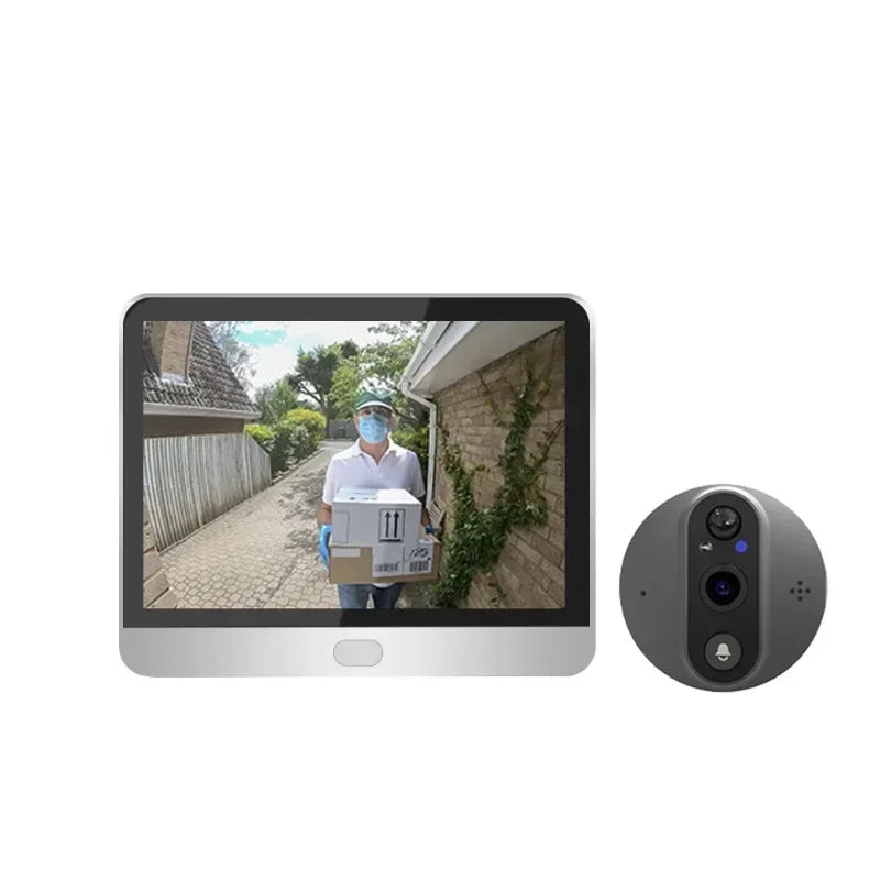 Door Camera 365 Peephole camera home wireless phone 3MP 4.3 Screen Night PIR wifi wireless Security protection Smart home Qme Doorbell and 64Gcard