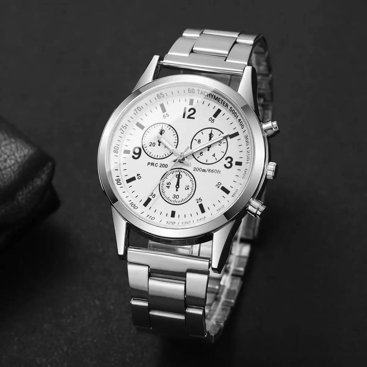 Relógio Quartz Aço Inoxidável para Homens, Relógios De Negócios, Banda Qme