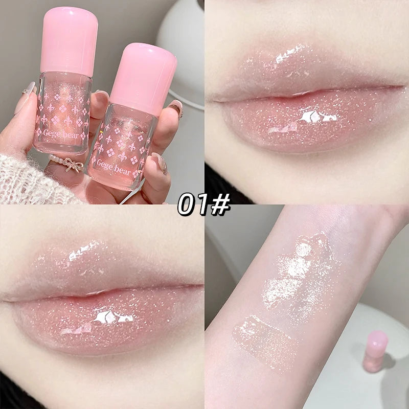 Gege Bear Pure Lip Gloss Moisturizing Watery Mirror Clear Lipstick Qme GX1336-1