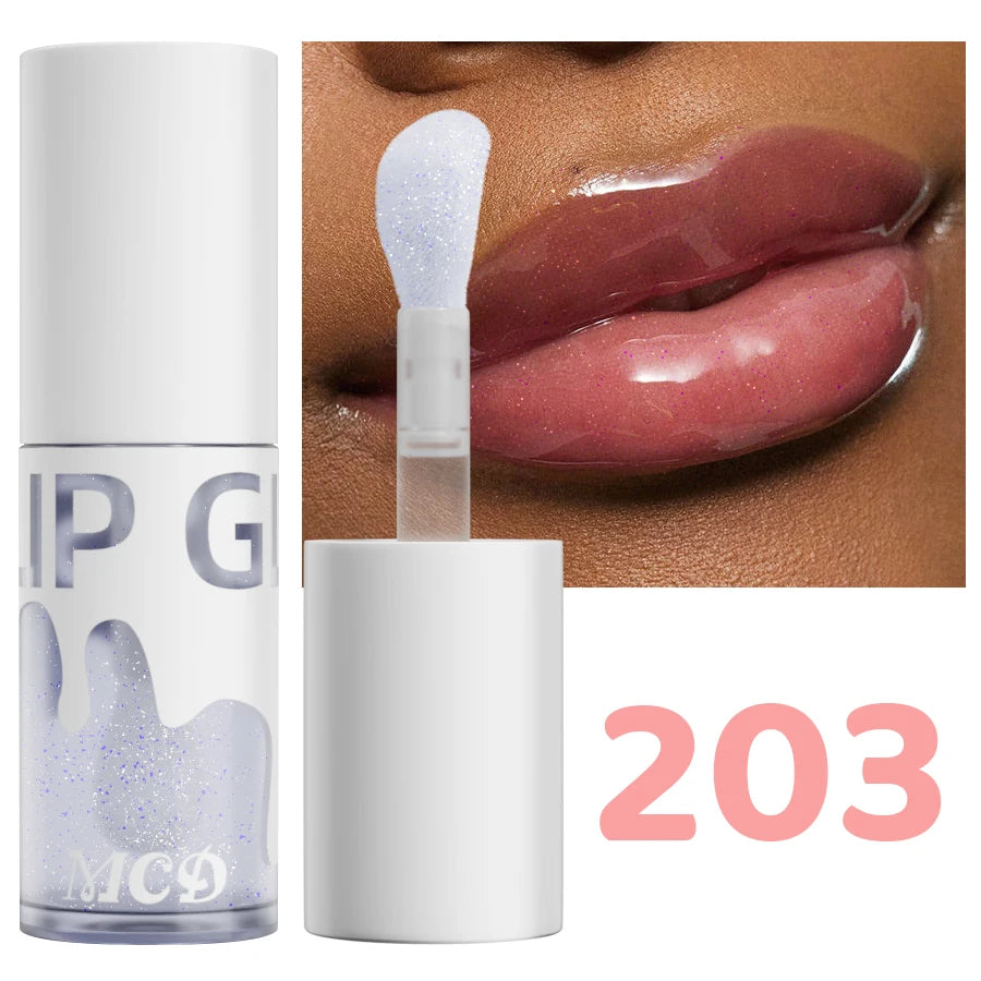 Glitter Shimmer Sexy Lip Oil Hydrating Plumping Coat Lipstick Qme 203